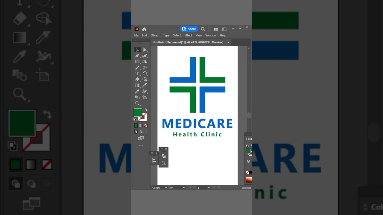 How to make Medical logo in Illustrator Tutorial #medicallogo #youtubeshorts #trending #viral
