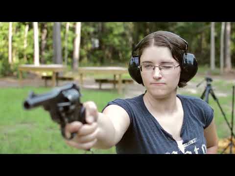 Mae Fires the British Webley Mk V