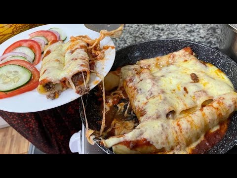 CANELONES EN SARTEN!!//sin horno ¡pocos ingredientes caseros! deliciosa