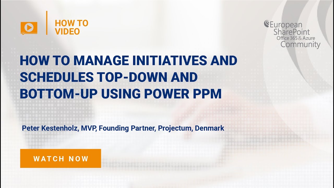 How To Manage Initiatives and Schedules Top-Down and Bottom-Up using Power Project Portfolio Management