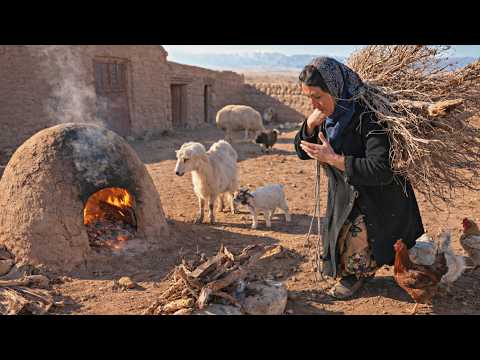 Sie wacht im Morgengrauen auf, um Brot zu backen | IRAN Nomad Village Life