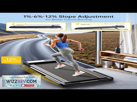 Walking Pad Treadmill with 12% Incline 4 in 1 Folding Treadmill