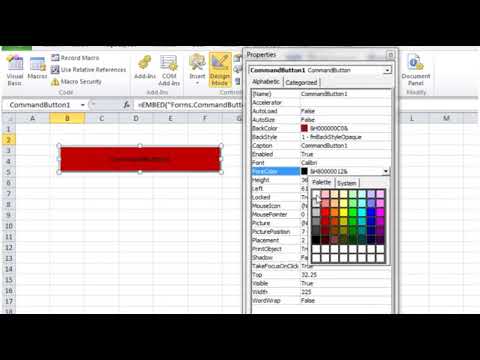 Excel 2010 VBA Tutorial 54   ActiveX Controls   Command Button