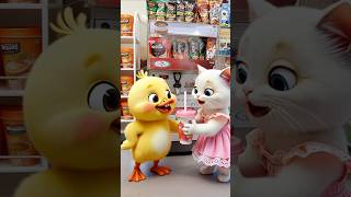  Duckling & Kitten Stock Up On Milk Tea | Cozy Family Movie Night。#duck #shorts