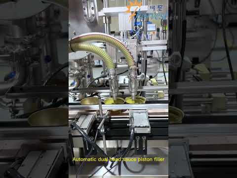 Thumbnail for Automatic dual head sauce piston filler equipment, auto servo filling machine factoy