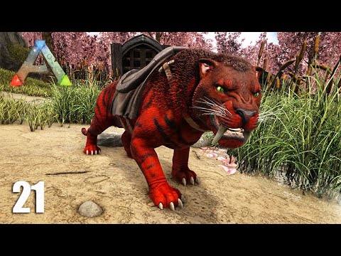 Visitei a base de uma INSCRITA - Domando o Dente de Sabre Vermelho - ARK  Crystal Isles - #21