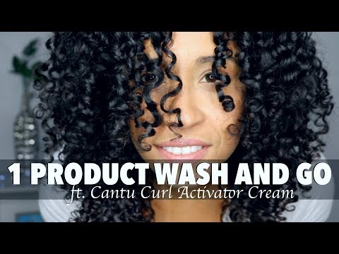 One Product Wash and Go ft. Cantu Curl Activator Cream...
