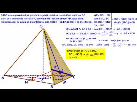 Distanța de la un punct la un plan. Observații. Exemplul 1