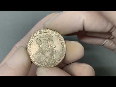 August III Sas, Ort Lipsk 1755 EC - duża głowa - rzadka