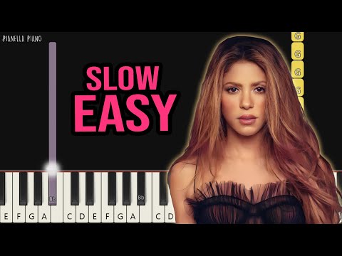 SHAKIRA - BZRP Music Sessions #53 | SLOW EASY Piano Tutorial by Pianella Piano