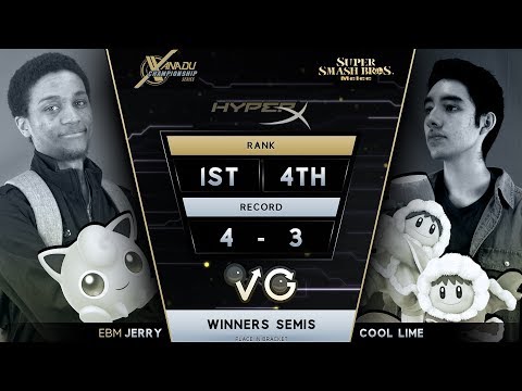 XCS Finals SSBM - EBM | Jerry (Jigglypuff) Vs. Cool Lime (Ice Climbers) Smash Melee Winners Semis