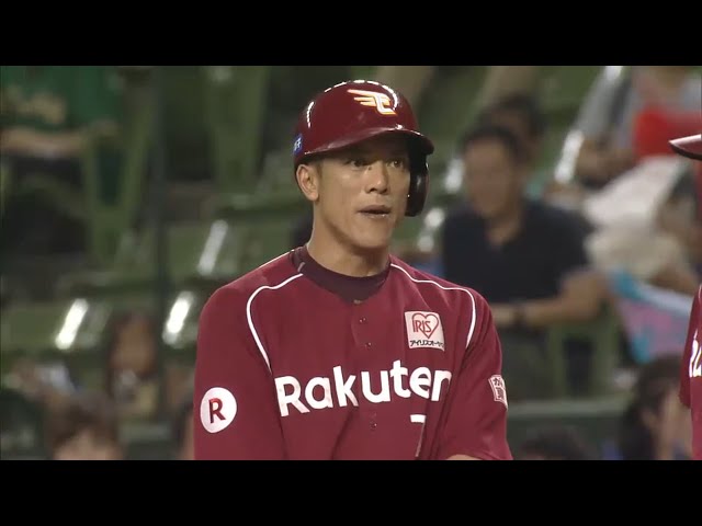 【4回表】イーグルス・松井稼 コンパクトなスイングで先制の一打!! 2015/8/19 L-E