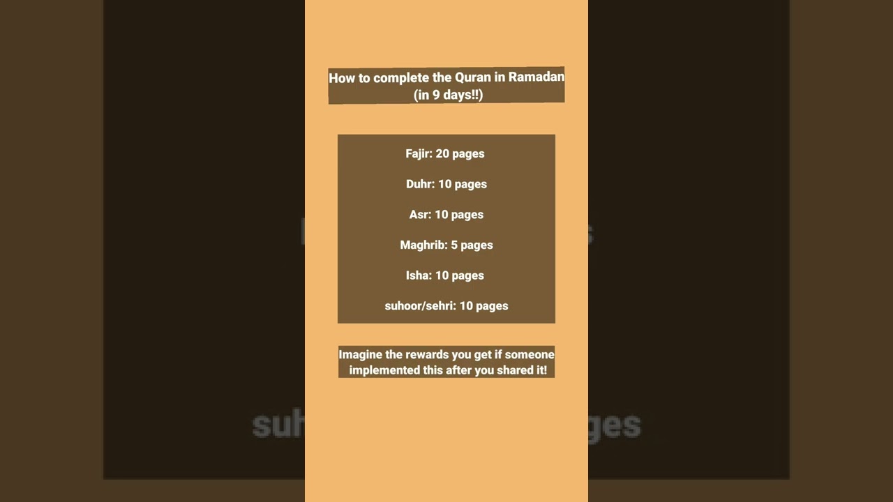 How to complete the Quran this Ramadan in 9 days!