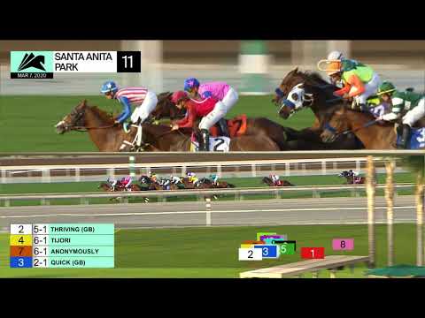 Tijori wins Race 11 on Saturday, March 7, 2020 at Santa Anita Park.