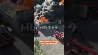 Incendio de gran magnitud en el Parque Industrial de Chimbas