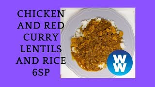 Chicken Red Curry and Red Lentils over rice