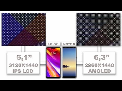 LG G7 ThinQ VS Samsung Galaxy Note 8 display quality