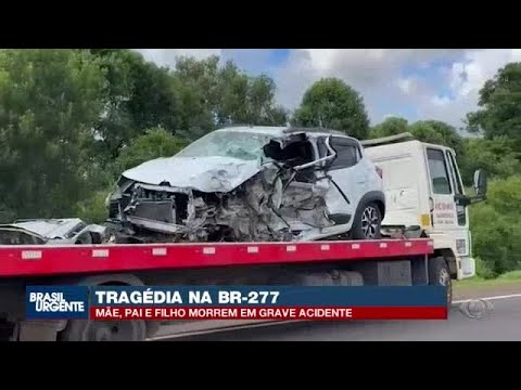 Mãe, pai e filho morrem em acidente na BR-277 em Candói