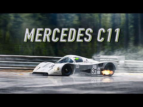 Onboard: Mercedes C11 on WET Spa - HQ V8 sound