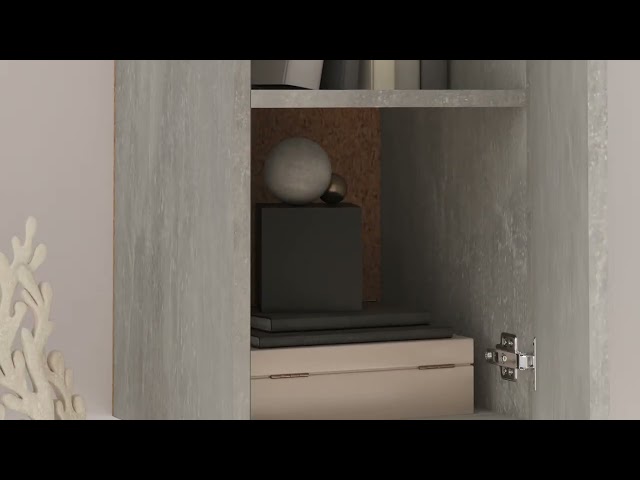 Video Teaser für 803334 vidaXL TV Cabinet Concrete Grey 30,5x30x60 cm Engineered Wood