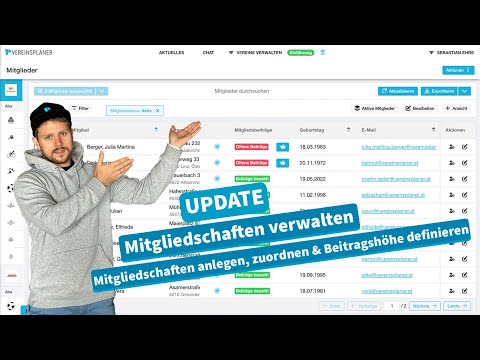 Vereinsplaner Version 2.11 – Mitgliedschaften, Mitgliedsbeiträge und Anwesenheitslisten