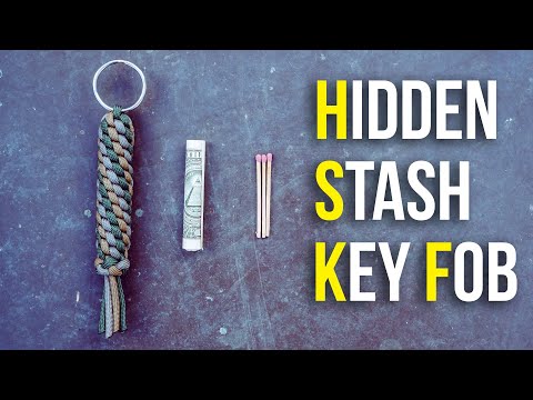 Hidden Stash Paracord Key Chain Container | Hide Emergency Cash & More!