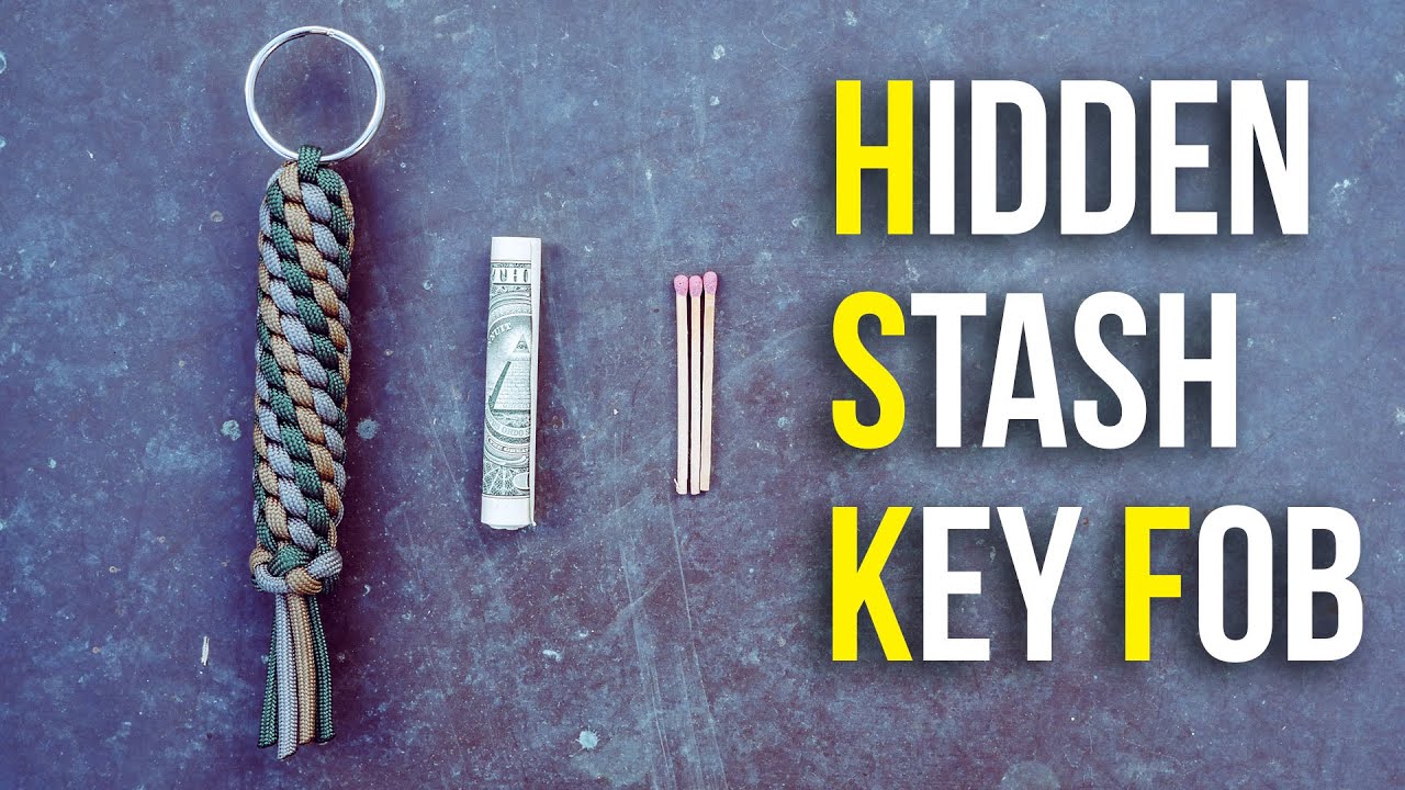 Hidden Stash Paracord Key Chain Container | Hide Emergency Cash & More!