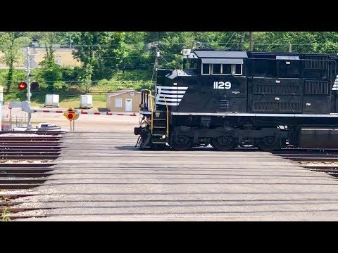 12 Track Gated Railroad Crossing!  Trains In Harriman Tennessee