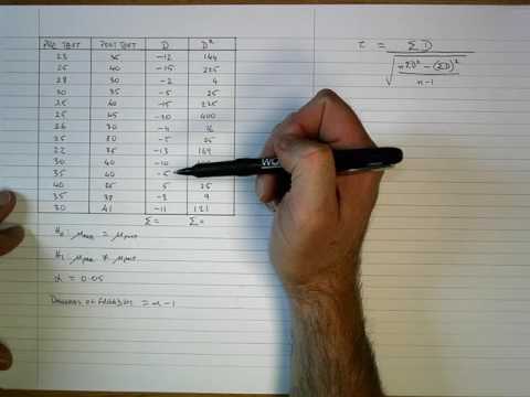 How To... Calculate Student's t Statistic (Paired) by Hand