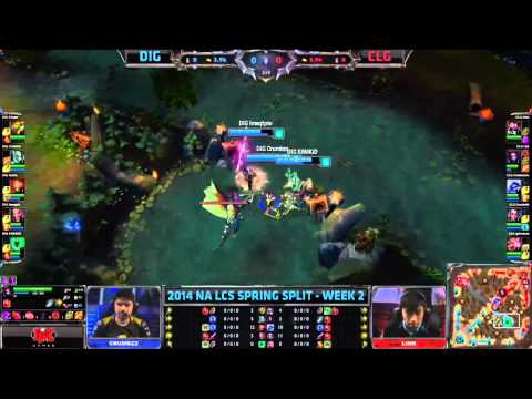 LCS 2014 NA: Spring. DIG vs CLG: DIG level 1 Dragon