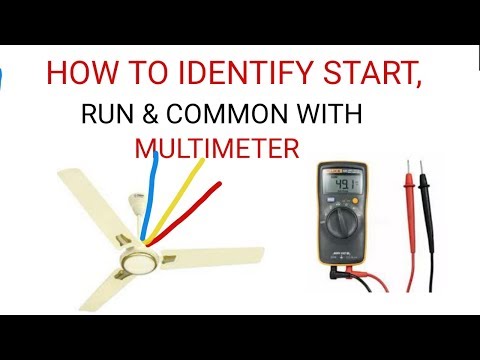 3 WIRE CEILING FAN COMMON, START, RUN TERMINAL IDENTIFY WITH MULTIMETER Video