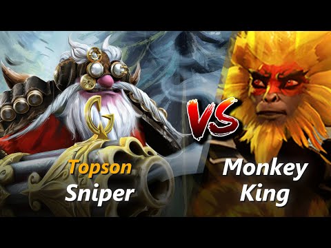 Topson mid Sniper vs Monkey King | First 10 minutes