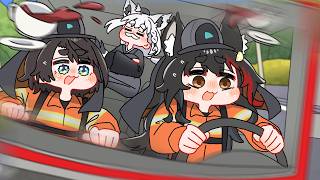 【手描き】消防車で暴走するミオしゃ【大神ミオ/大空スバル/白上フブキ/ホロライブ/hololive/切り抜き】
