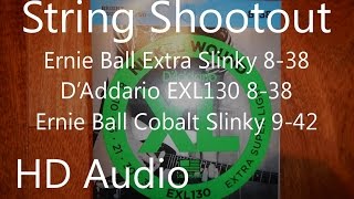 Video thumbnail for Guitar String Test: Ernie Ball Extra Slinky vs. D’Addario EXL130 vs. Ernie Ball Cobalt Super Slinky by Barista Bear