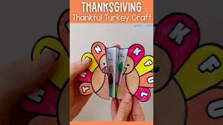 Thankful turkey Thanksgiving gratitude writing craft activity