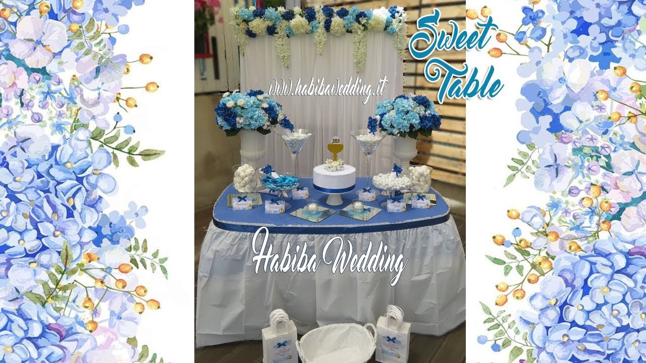 ALLESTIMENTO CONFETTATA PRIMA COMUNIONE IN BLU - BLUE SWEET TABLE