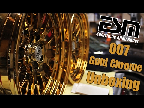 ESM 007 Gold Chrome Staggered Set Wheel Unboxing (16x8/9)