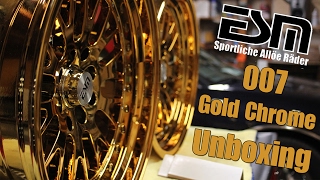 ESM 007 Gold Chrome Staggered Set Wheel Unboxing (16x8/9)