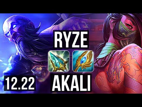 RYZE vs AKALI (MID) | 4/0/5 | KR Diamond | 12.22