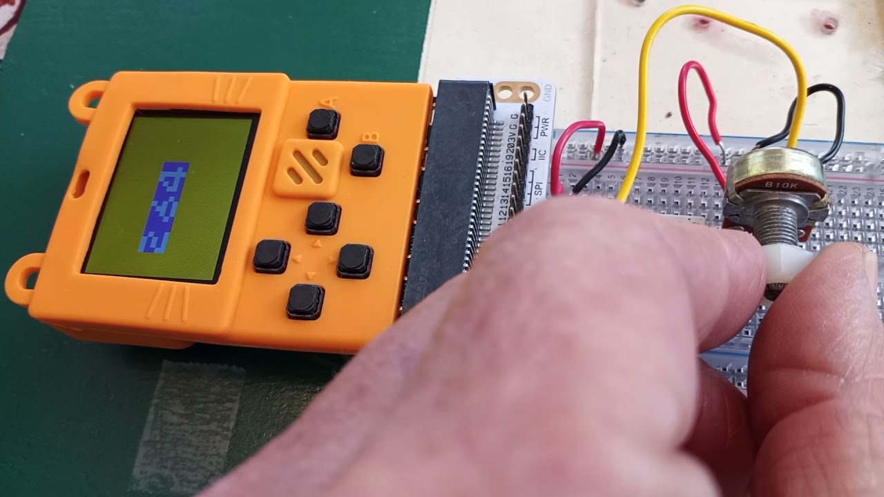 For Dolphin, analog read Resistance with Meowbit, print large numbers,MakeCode Arcade