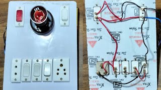 4 switch 2 socket 1 Holder 1 indicator bijali board ki wiring connection kaise karen
