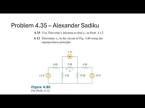 Problem 4.35 Use Thevenin’s theorem to find in Prob. 4.12 - Sadiku Fundamentals of Electric Circuits