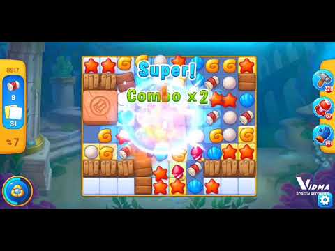 Fishdom. 8917 level no boosters and diamonds. 15 moves