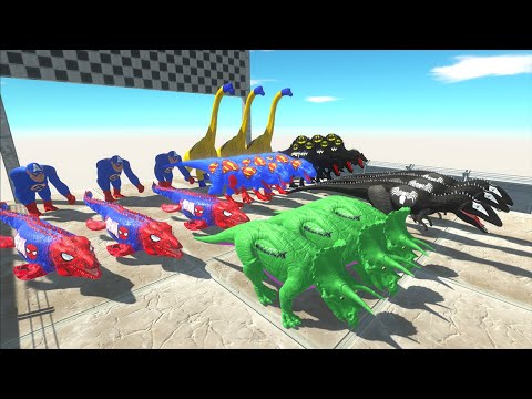 Dinosaurus Jurassic World Dominion: Mosasaurus, T-rex, Spinosaurus, Brachiosaurus, King Kong Race