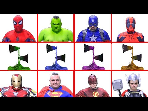 Superheroes And Color Team Siren Heads - Movie