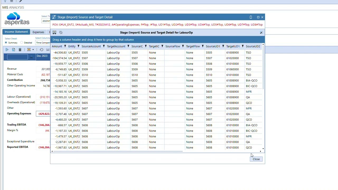 OneStream Base Data Drilldown utility from Asperitas