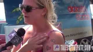 Kerry Lawrence talks tattoos at the Jimmy Buffett tailgate party at Jones Beach NY 2015