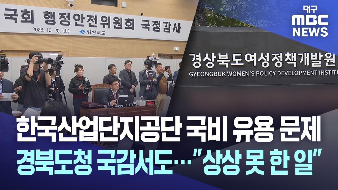 경북도청 국감서도 '산단공 국비 유용' 비판···"상상 못 한 일" - 뉴스 썸네일 이미지