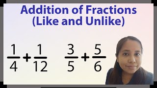 (Tagalog) Addition of Fractions Like and Unlike