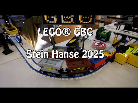 LEGO Great Ball Contraption (GBC Kugelbahn) im Hellen und im Dunklen auf der Stein Hanse 2025